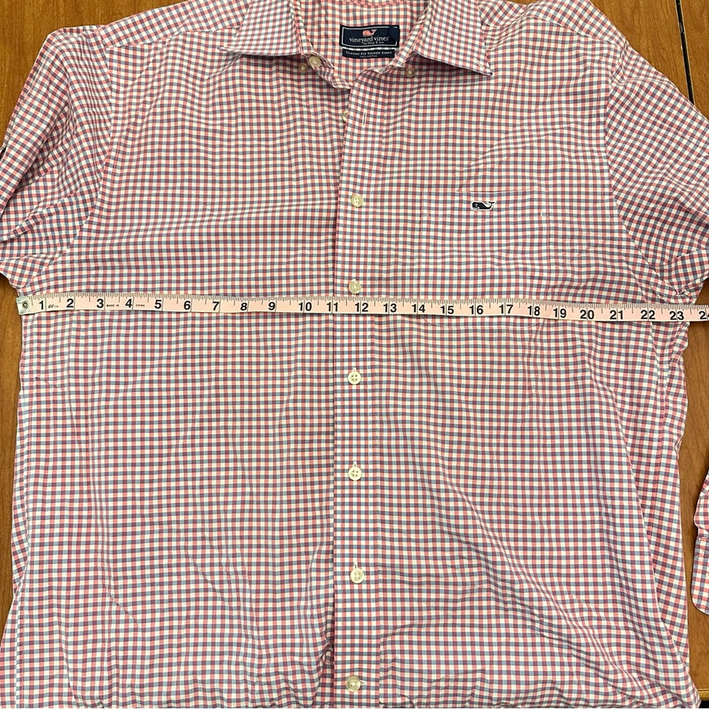 Vineyard Vines Mens Pink Blue Checkered Shirt Large Classic Tucker Preppy - Picture 4 of 5